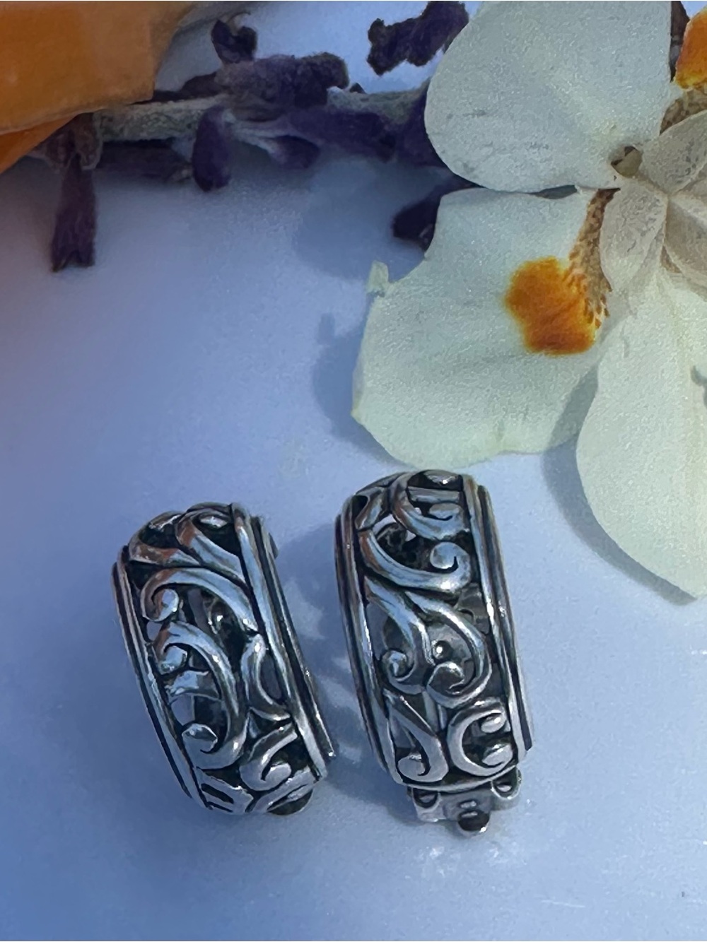 Silpada Sterling Silver 925 Filigree Hoop Earrings
